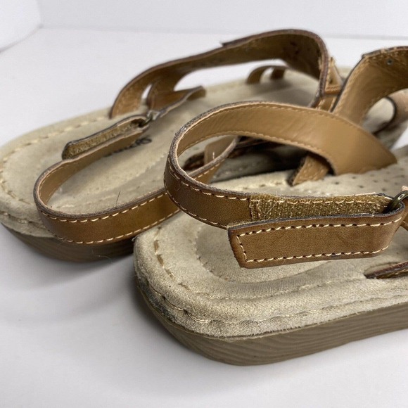 Cobbie Cuddlers Tan Leather Sandal Shoes Sz 8.5 W Hook And Loop Womens Comfort - Picture 6 of 10